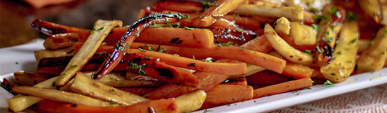 Grilled Honey Glazed Carrots & Parsnips