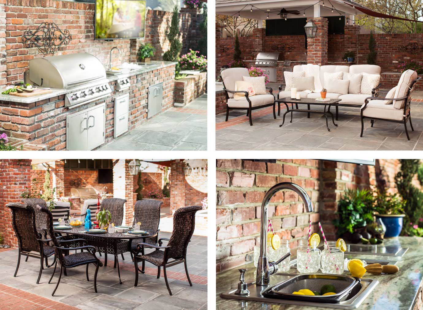 Brick Outdoor Kitchen with Blaze Grill