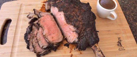 Grilled Espresso Cowboy Ribeye Steak with Stout Beer Sauce Recipe Video