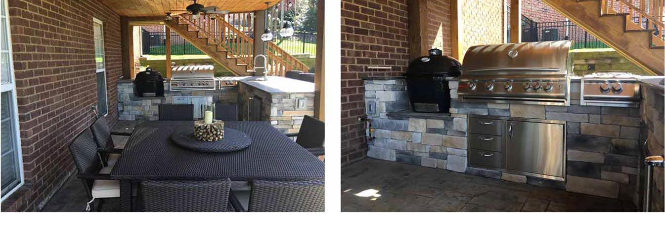 Brick Outdoor Kitchen with Blaze Grill in Tennessee