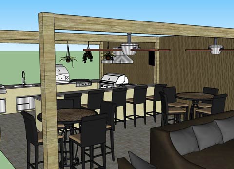 Ultimate Outdoor Kitchen Wishlist Sketch 1
